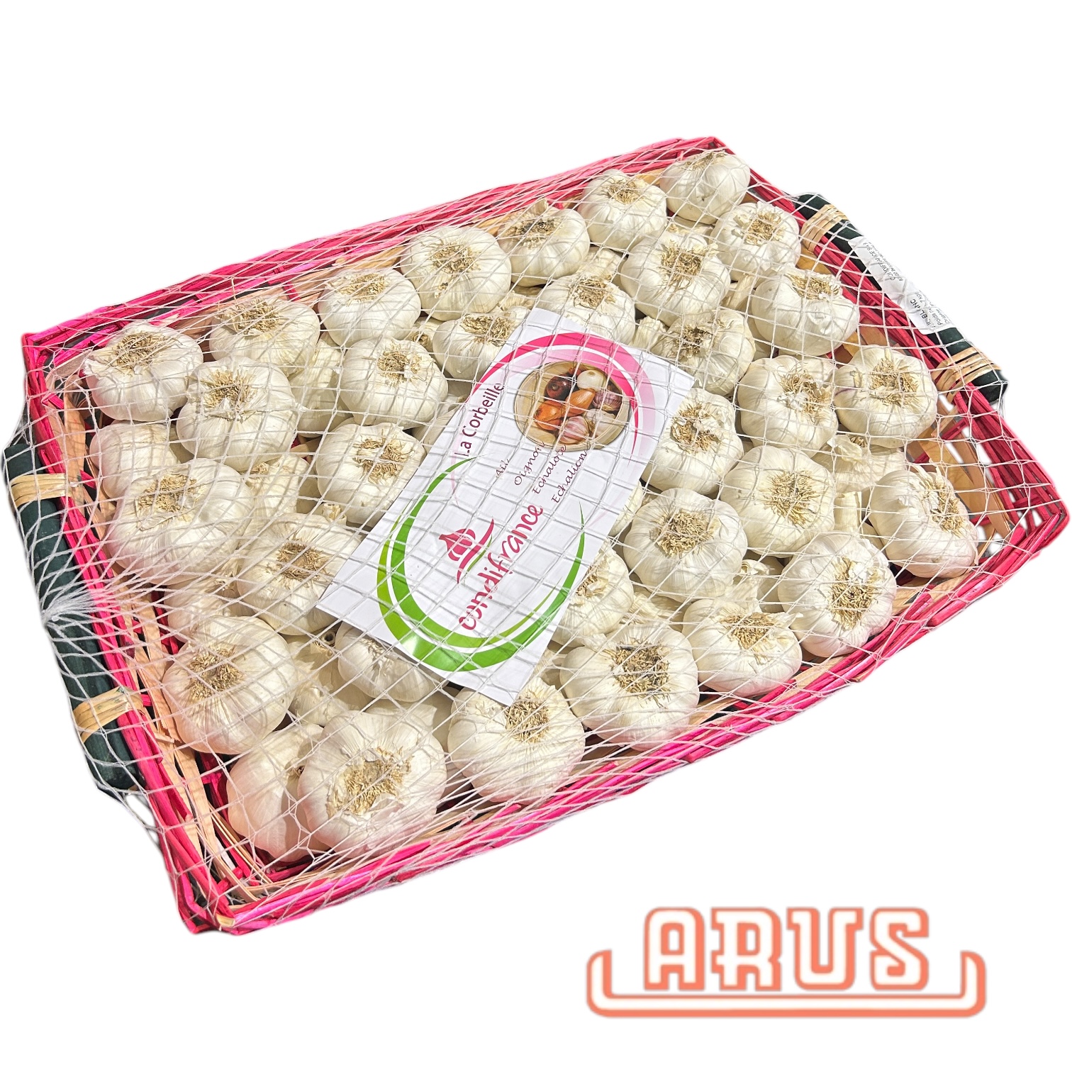 Knoblauch "getrocknet/weiß; Premium-Bastkorb" 7kg