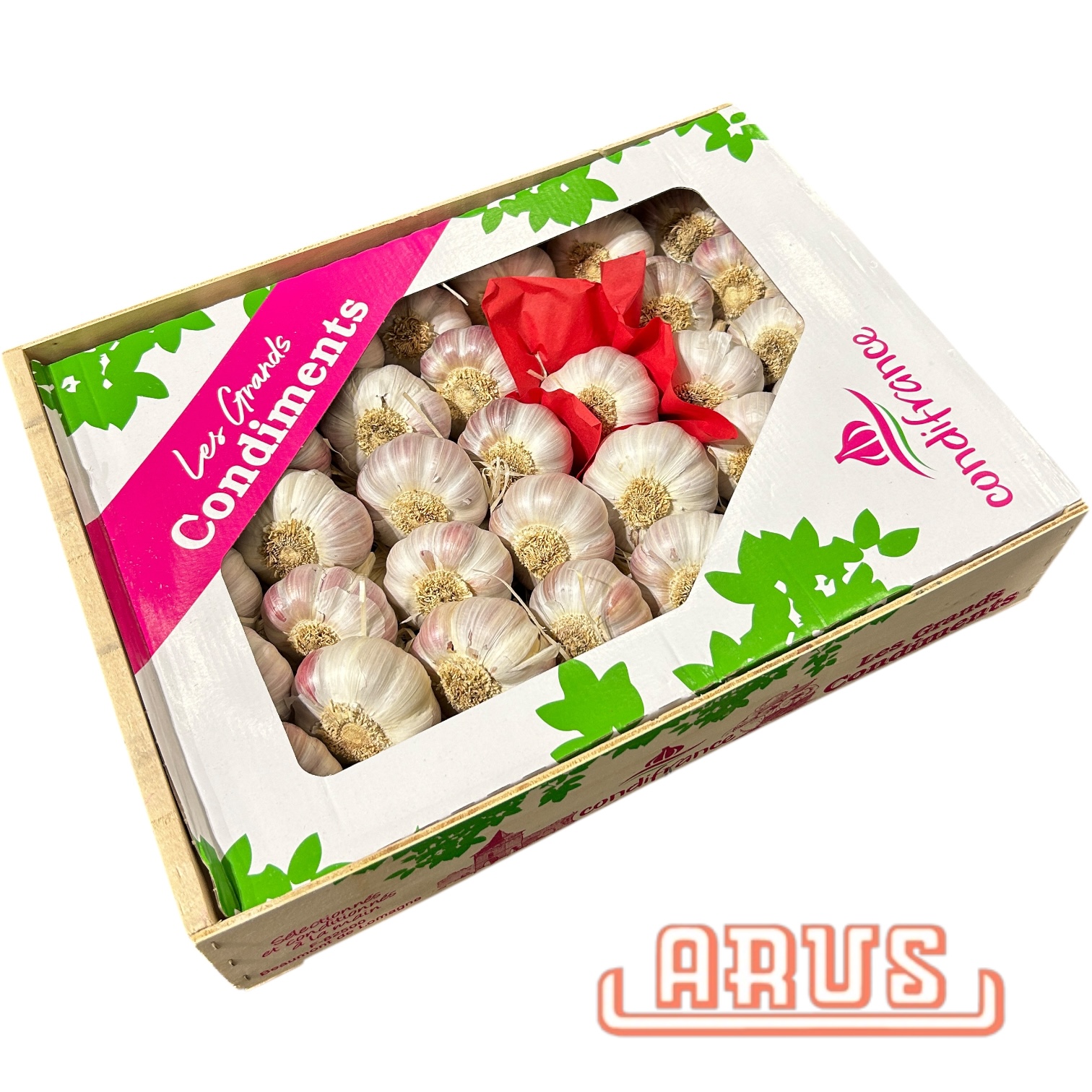 Knoblauch "getrocknet/rosé; Premiumholzsteige" 3kg